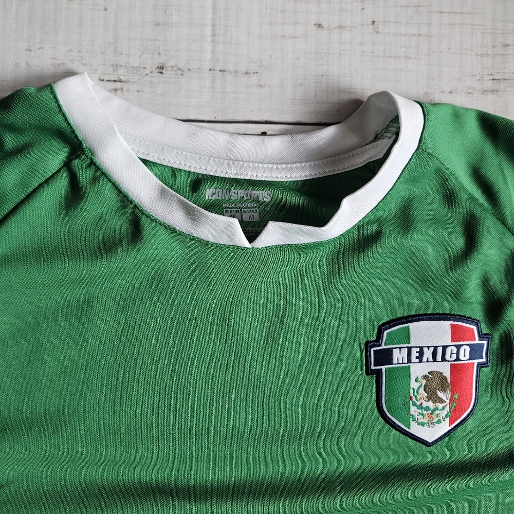 Icon Sports Mexico Soccer Jersey Green Athletics Stretch Sports Medium - Picture 5 of 9